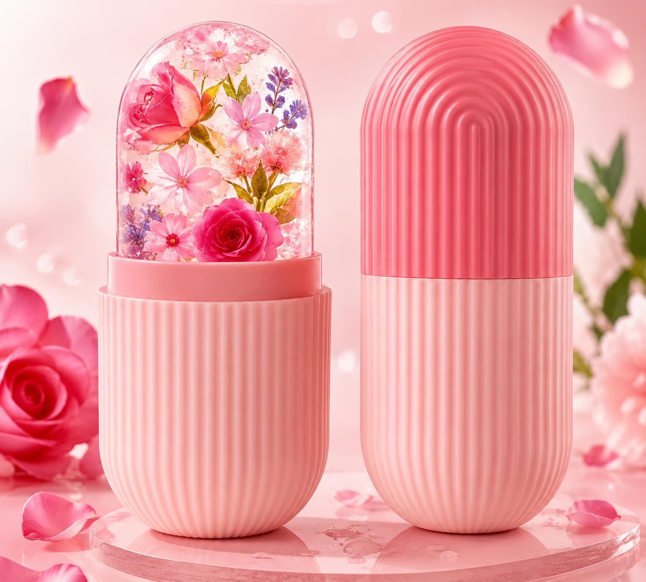 JUMBO CART Face Ice Roller for Men & Women – Reusable & Unbreakable Face Massager for Glowing Skin, Puffy Eyes & Relaxation – Ice Cube Roller for Skin Care (Pink)-image-19