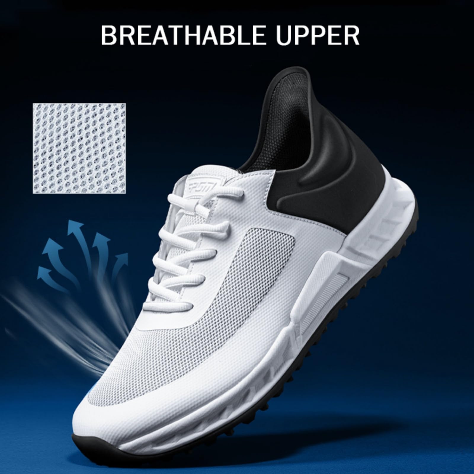 Męskie buty golfowe bez kolców oddychające profesjonalne wsuwane obuwie golfowe ze wsparciem łuku stopy i antypoślizgową podeszwą