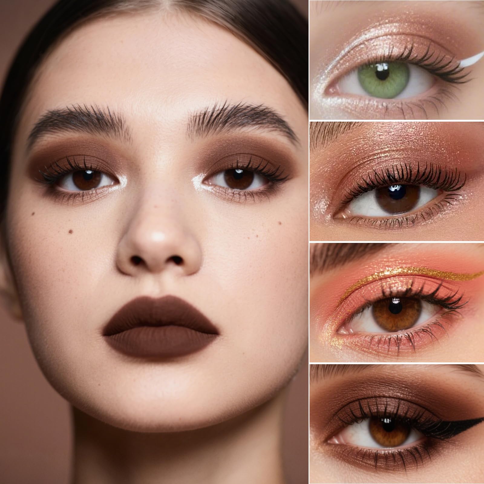 DECENTNESS Eyeshadow Stick Makeup Set,Shimmer and Matte Cream Eye Shadow Stick,Waterproof Long Lasting Eyeshadow Pencil Crayon Set for Women,4 PCS (Z3)