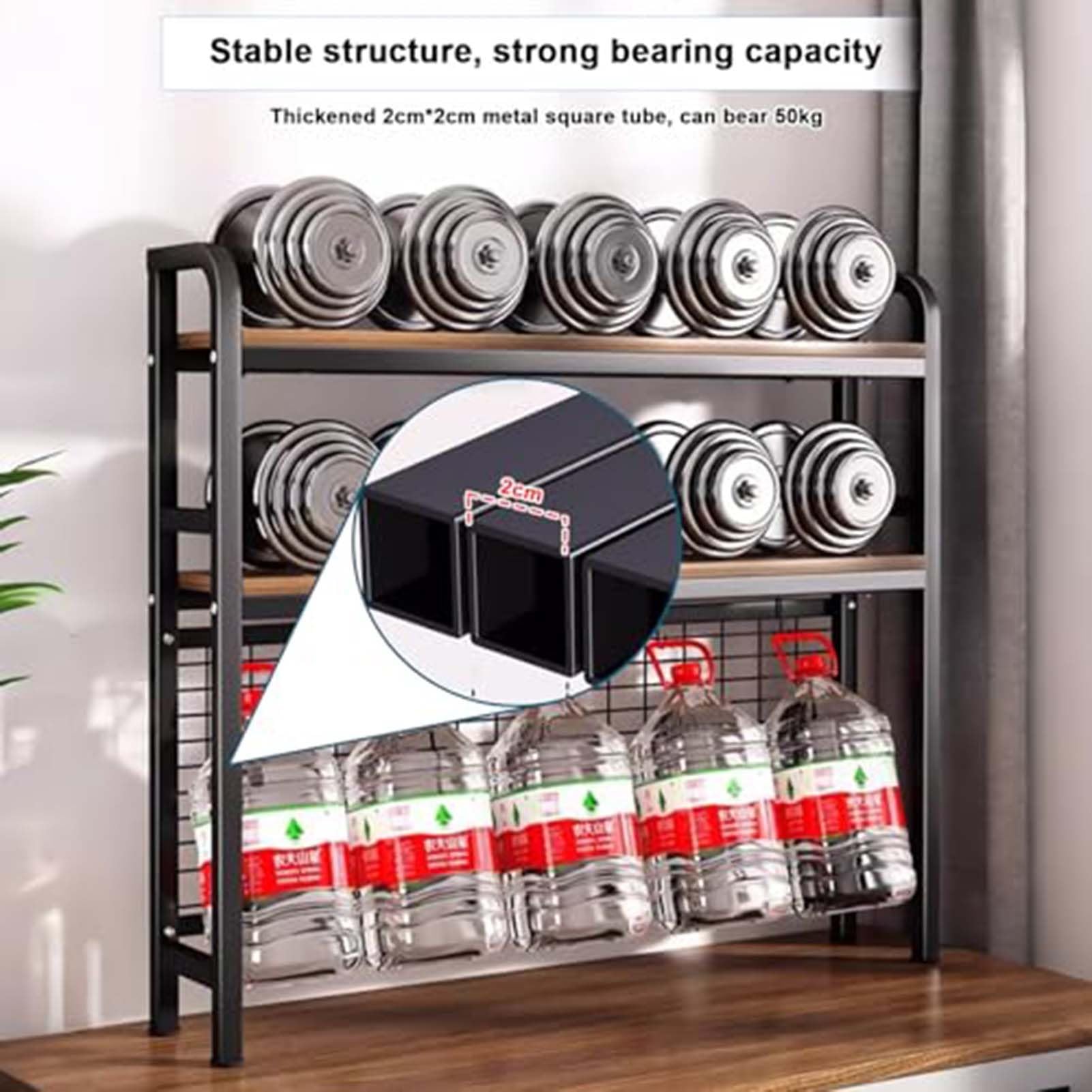 Estantería De Escritorio De 2 Niveles, Estante Organizador Multiusos De Metal/madera Para Encimera, Unidad De Estantería De Escritorio, Estantes De Almacenamiento Para Oficina(Black,115cm)