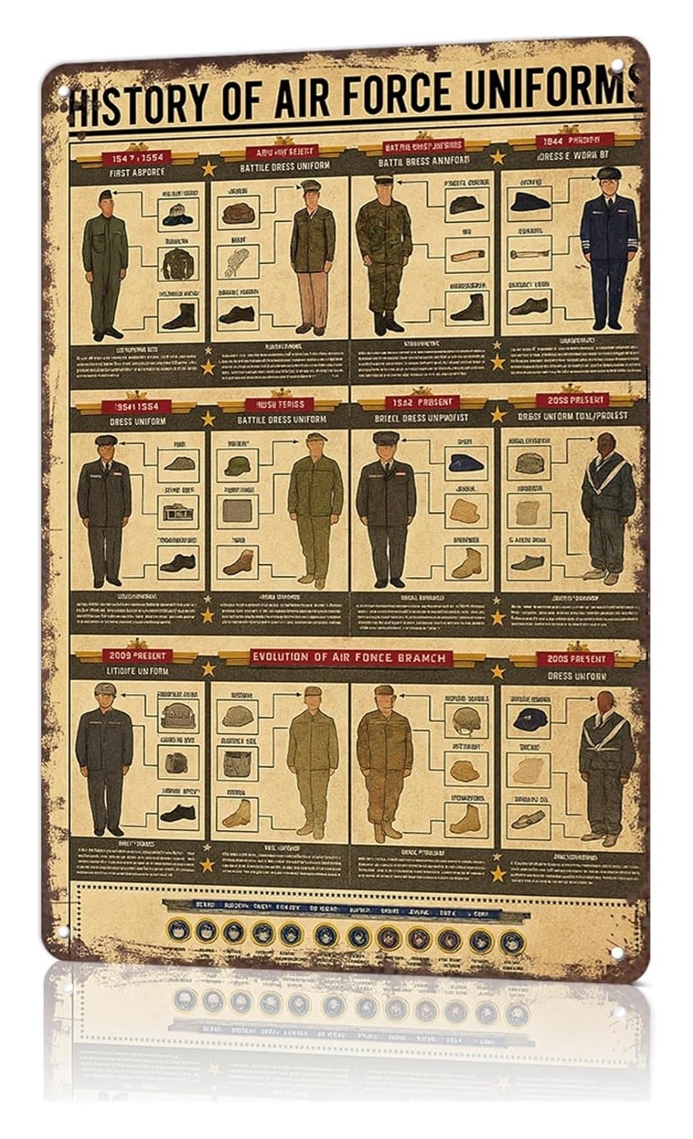 LLBOGRGGN Funny Pilot Air Uniforms Sign Metal Poster for Game Room Basement Den Man Cave Woman Home Theater Cool Theme Wall Decor 8 X 12 inch