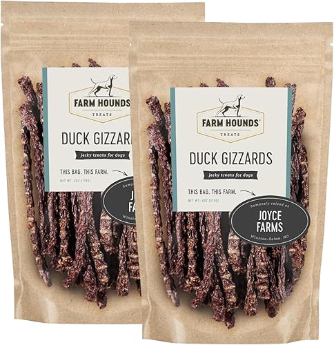Farm Hounds Palitos de molleja de pato de alta calidad, 100% naturales, golosinas de pato criadas en pastos para perros, golosinas de proteína