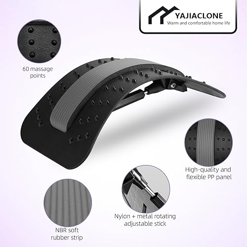 Miniatura 3 de YAJIACLONE Estirador de espalda para aliviar el dolor de espalda baja, portátil, ajustable, duradero, tablero de apoyo lumbar, regalos únicos de