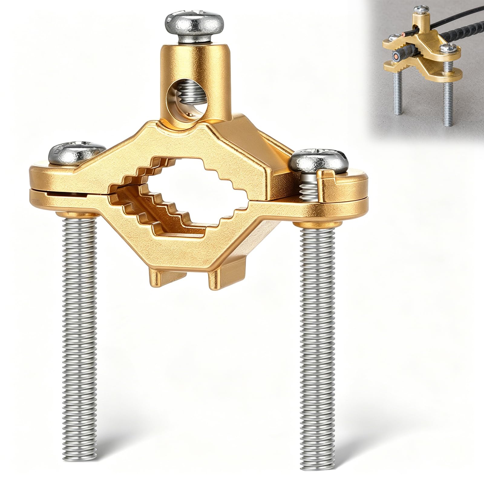 Feekoon 1 Pcs 1/2" to 1" Ground Clamp, #10 to #2 Wire Range
