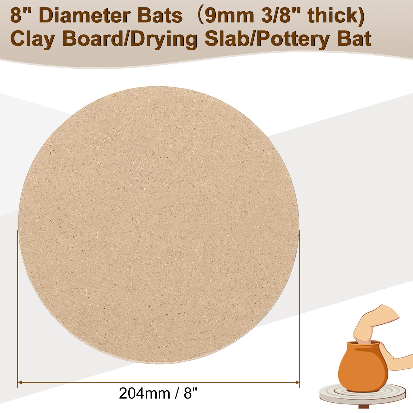 PATIKIL 5 Pack 8" 204mm OD Ceramic Drying Slab - Image 3