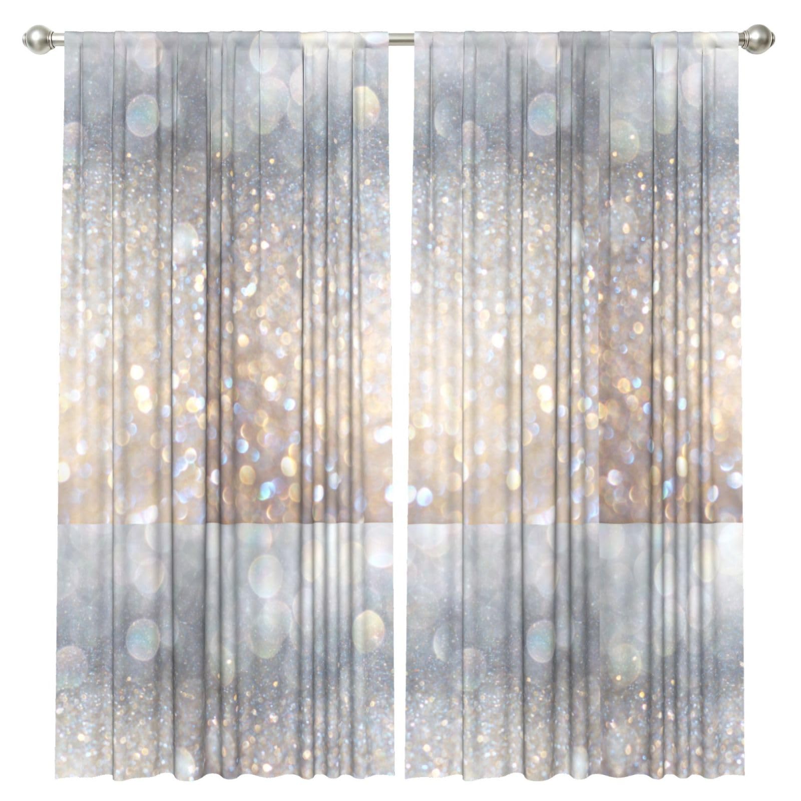 InOmak Glitter Diamonds, 2 Panels Window Curtains 52 x 84 Inch Blackout Curtains for Living Room Bedroom