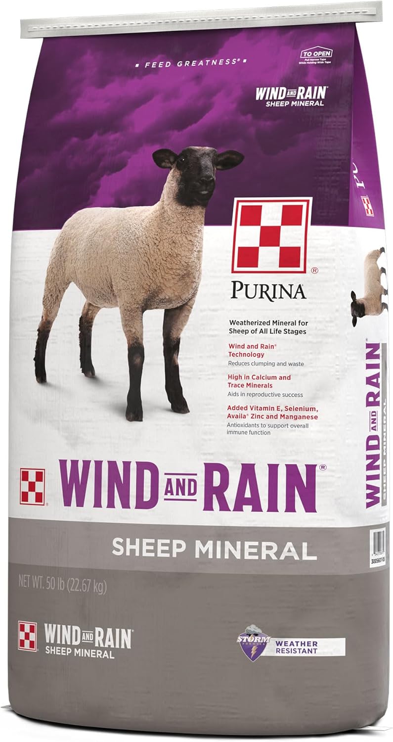 Purina | Wind & Rain Sheep Mineral | 50 Pound (50 LB) Bag