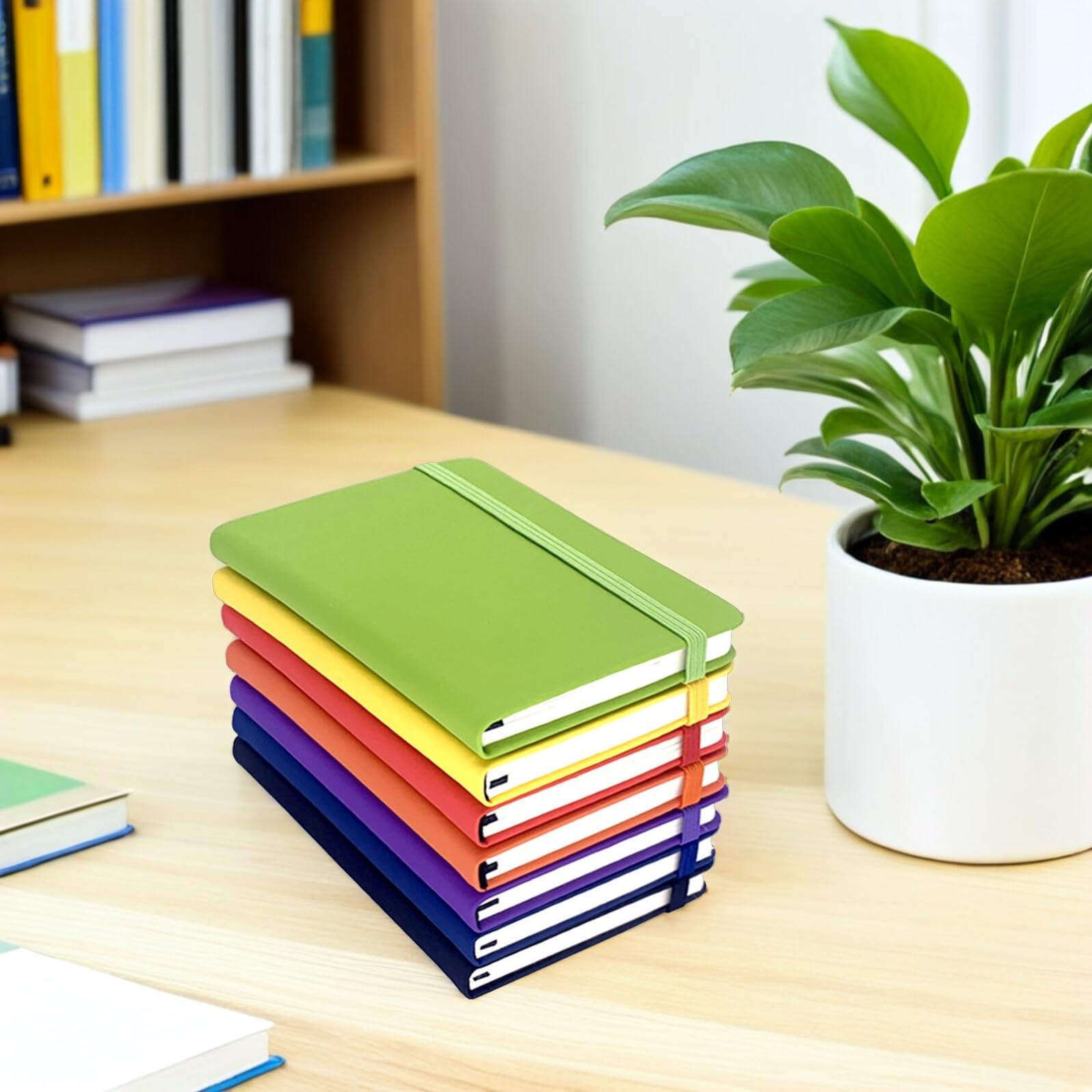 Artibetter Set 7 Quaderni A6 con Chiusura Elastico Copertina in Pu Carta a Righe Notebook Mini per Scuola e Lavoro Esperienza di Scrittura di Qualità
