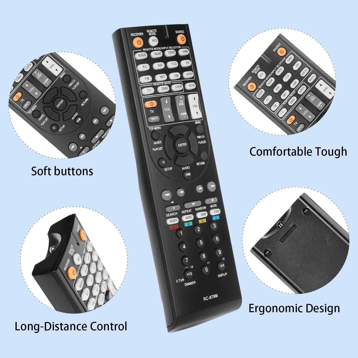 Amazon.com: RC-879M RC879M Remote Control Compatible with Onkyo AV