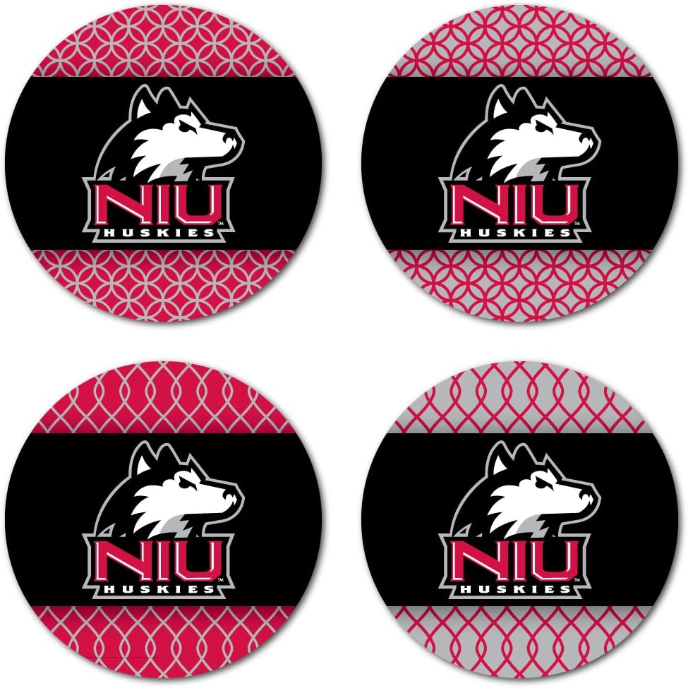 VictoryStore Coasters - Northern Illinois University Coaster Set, Patterned Design, Set of 4