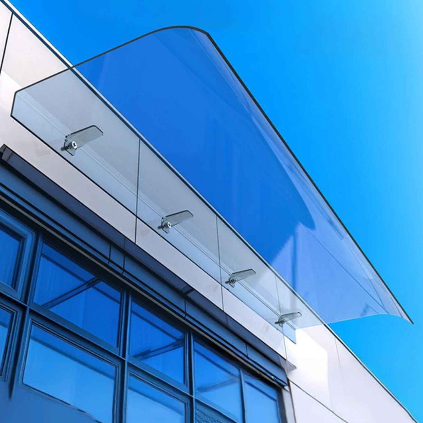 Auvent transparent Polycarte Ning pour porte et entrée protection extérieure 40 x 120 cm
