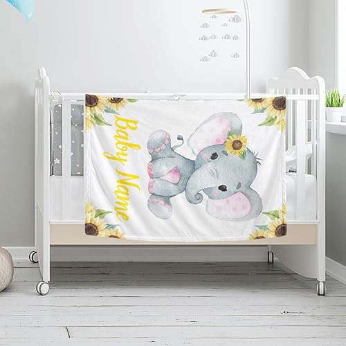 Miniatura 46 de Manta de bebé personalizada con nombre, mantas de bebé de elefante personalizadas para niñas, regalos de bebé, productos para bebés, mantas súper