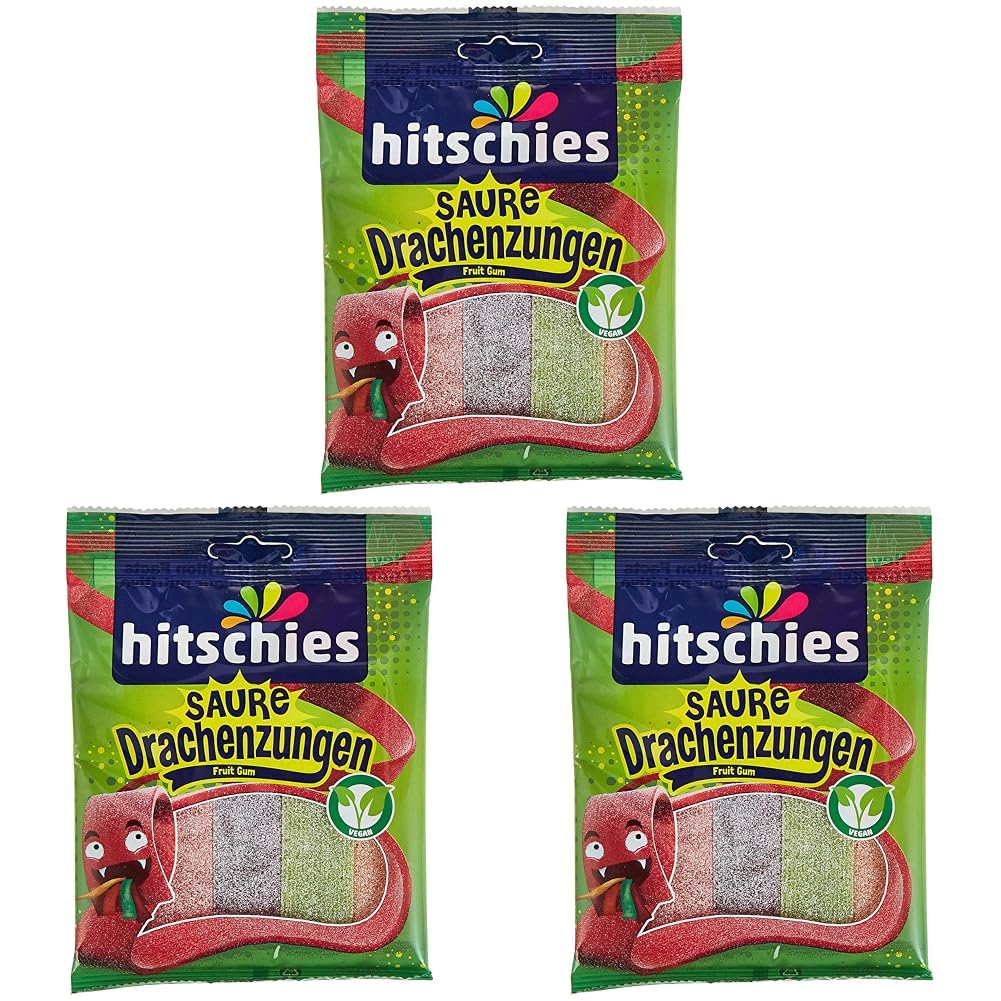 Hitschler Hi Bunte Drachenzungen, 125 g (Packung mit 3)