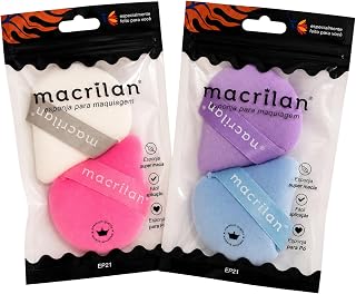 Macrilan Esponja Para Acabamento De Maquiagem Dupla Sem Latex