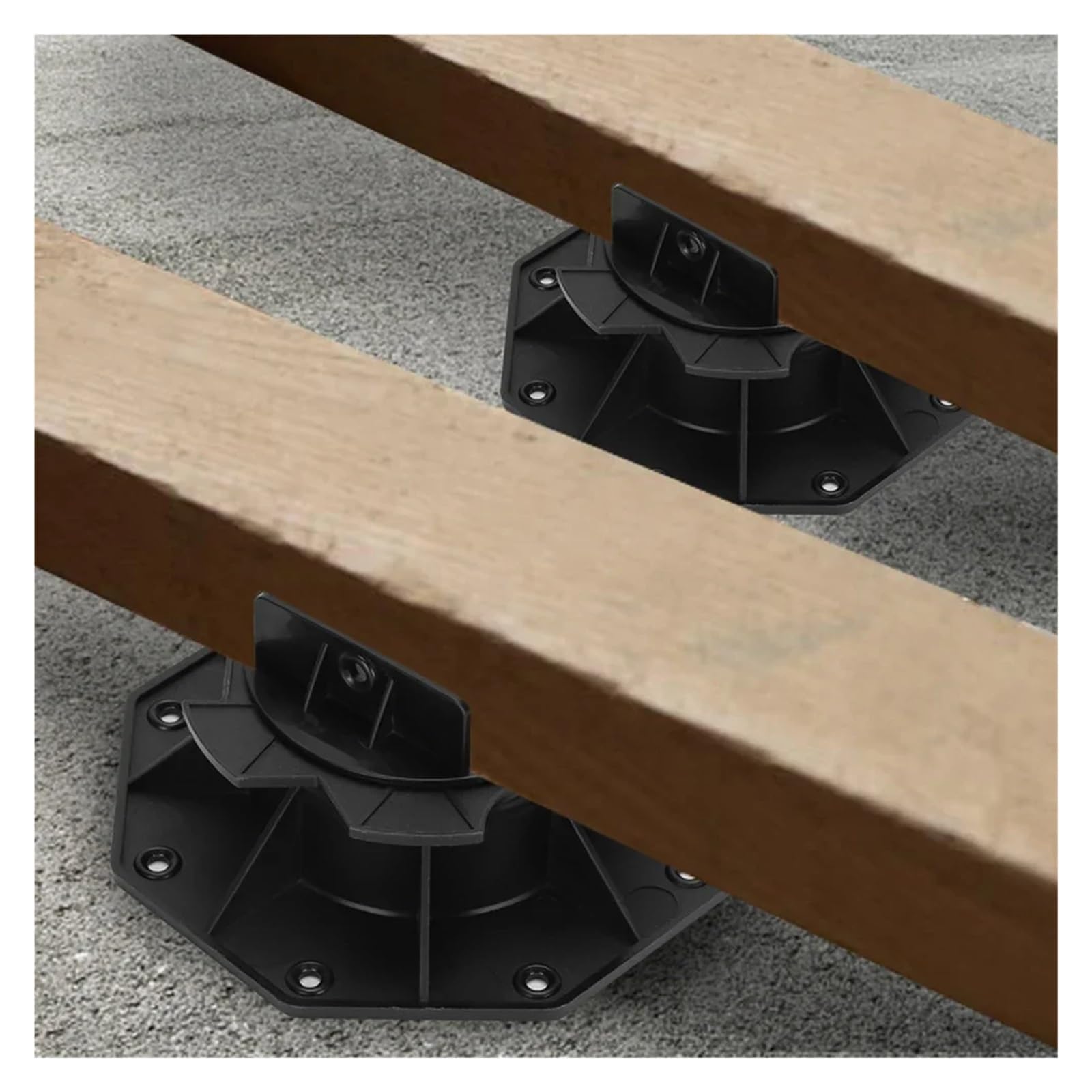 Terrassenständer, Adjustable Decking Pedestal Bearing Support Black Height 18-220mm for Aluminium Wood(18-30mm)