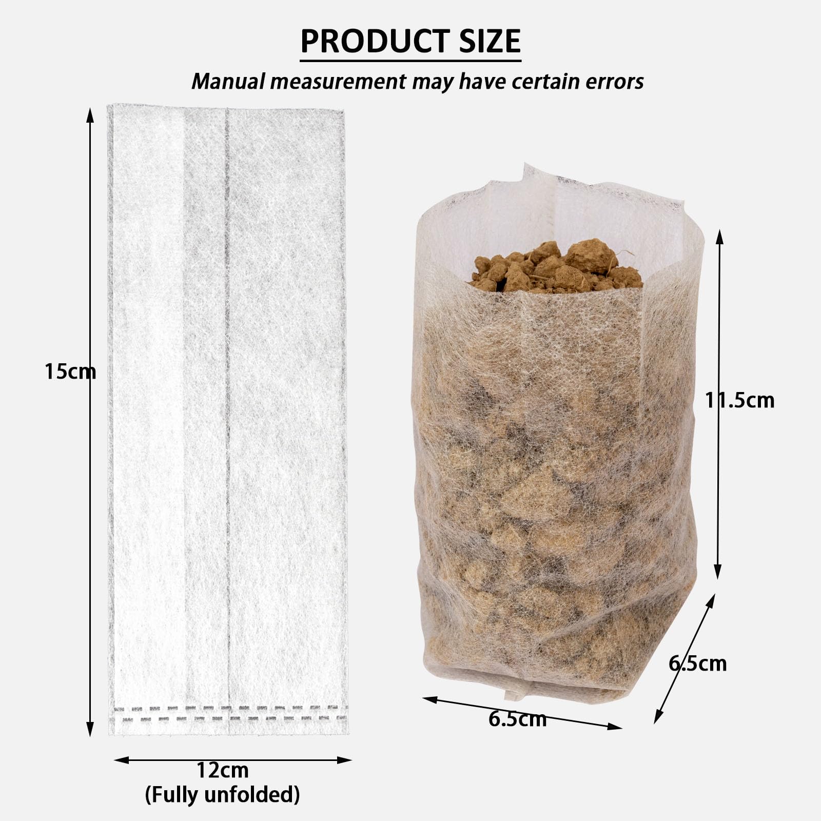 Spotact 200 Pcs Plants Nursery Bags Non-Woven Seedling Grow Bags for Vegetables Flowers Fruits Trees Planting Transplant for Home Garden Pots (200 - Image 2