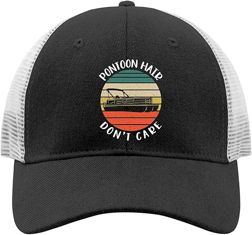 devor Hats Pontoon Hair Don't Care Baseball Cap, Funny Baseball Caps for Women