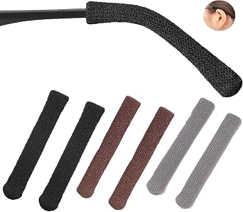 KECHIO Eyeglasses Ear Cushions for Glasses Behind Glasses Ear Grippers Soft Knitting Cotton Eyeglasses Temple Tips