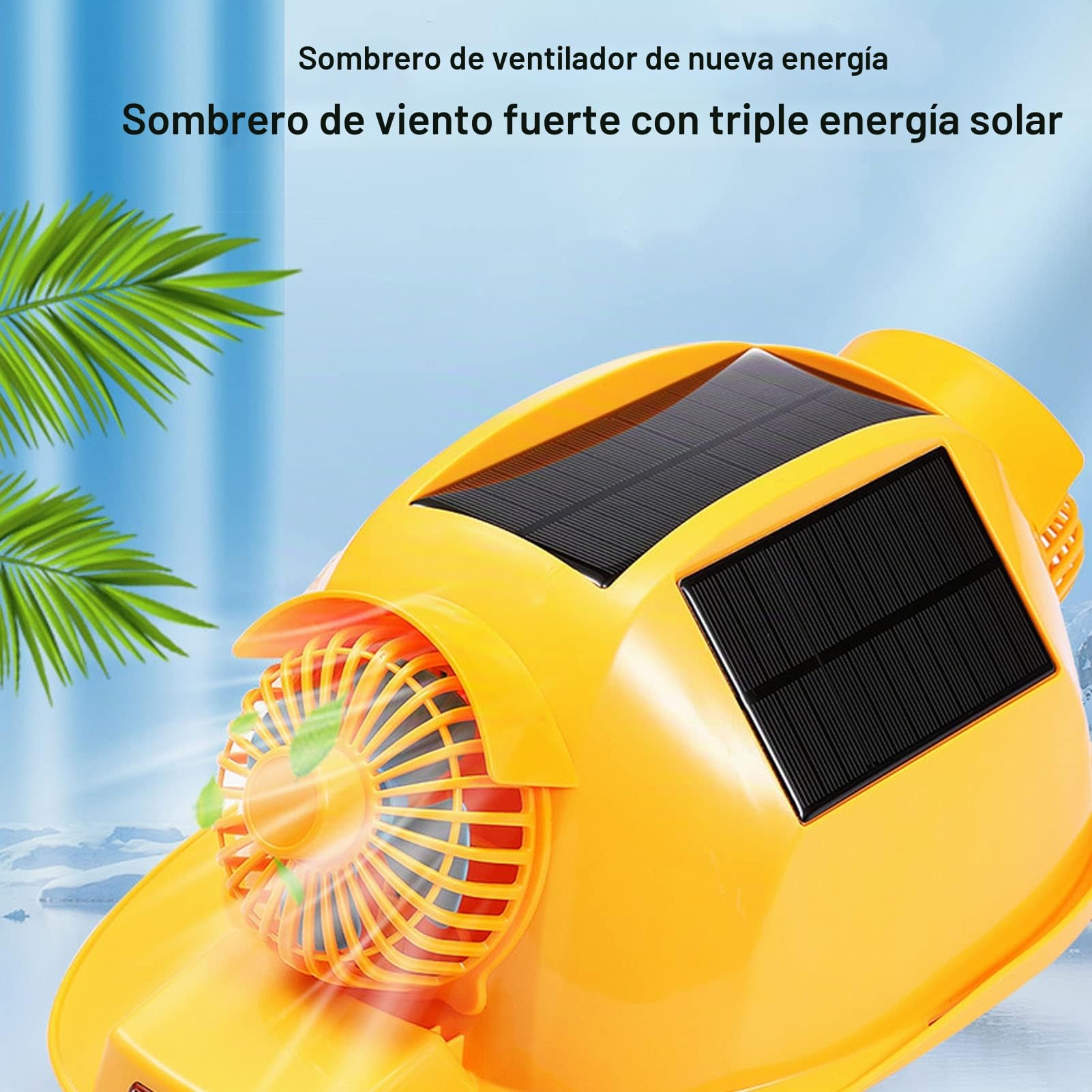 Casco con Ventilador Solar y Luz, Casco de Seguridad Transpirable y Ventilado Casco de Construcción Ajustable para Hombre para Construcción y Mejora del Hogar, Faro Impermeable