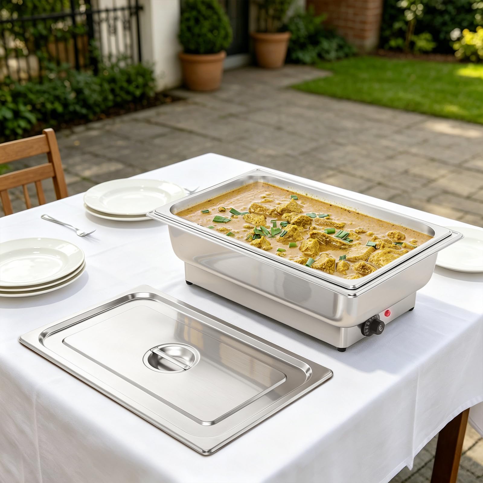 Elektryczna płyta grzewcza Chafing Dish ze stali nierdzewnej, 600 W, bufet
