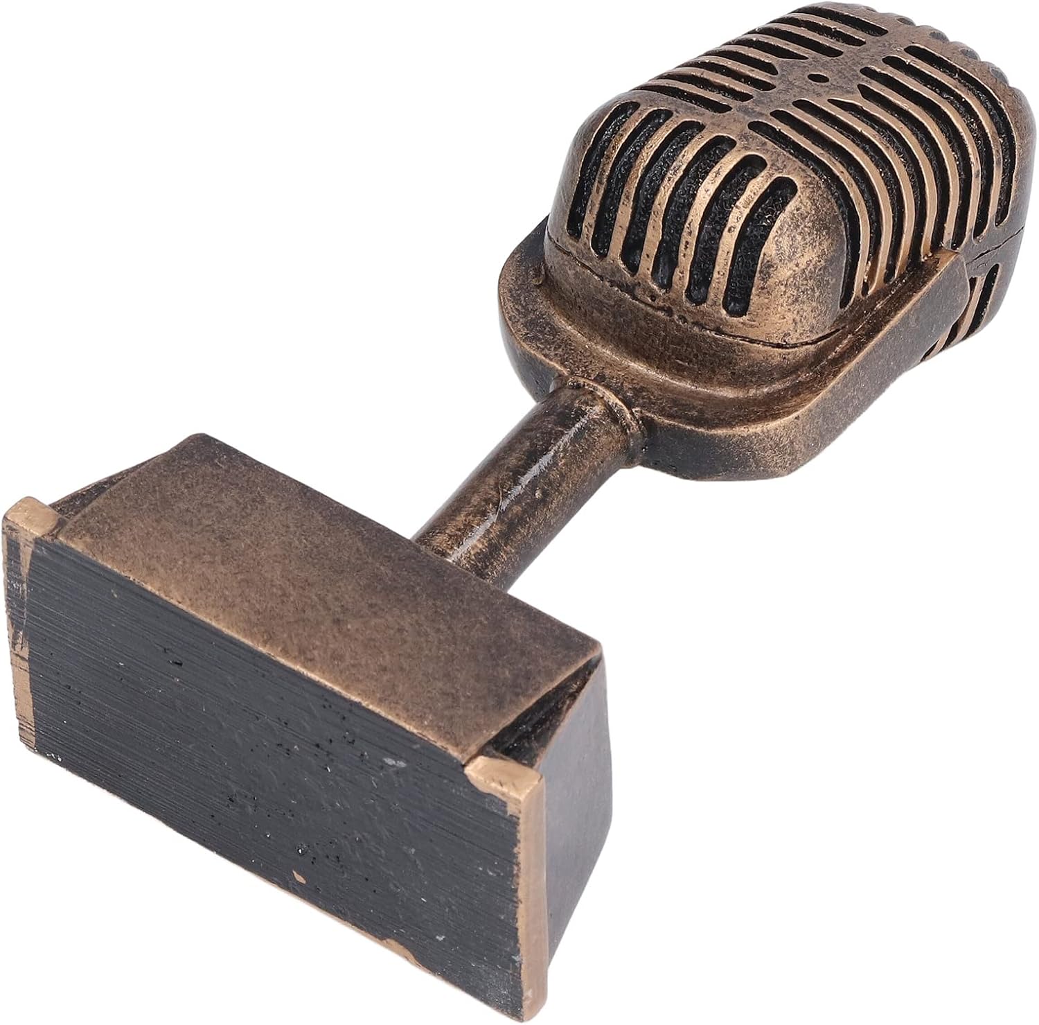 Topyond Microphone Trophy Award, Retro Music Microphone Props, Vintage Resin Fake Microphone, Tabletop Ornament, Karaoke Party Decoration, for Home Events