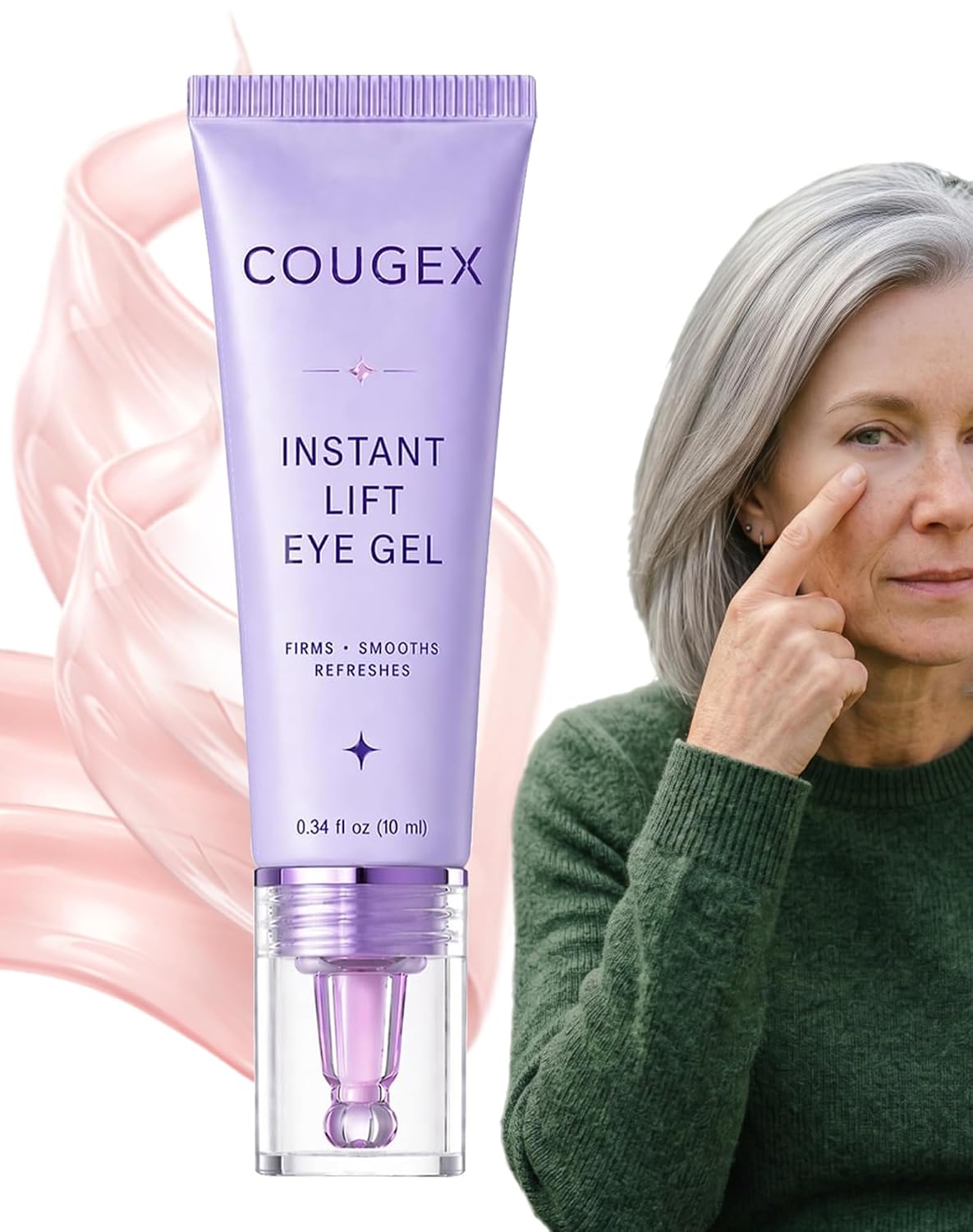 COUGEX Instant Lift Eye Gel - Rapid Eye Tightener Cream for Under Eye Bags and Puffiness, Visibly Lifting Under Eye Balm for Dark Circles & Fine Lines in 5 Min, Suitable for All Skin Types (3)