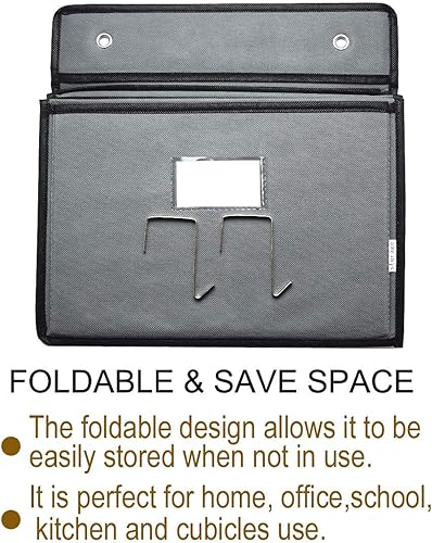 Miniatura 6 de Organizador de archivos para colgar sobre la puerta, 5 bolsillos extra grandes, para colgar en la pared, carpetas de archivos, soportes