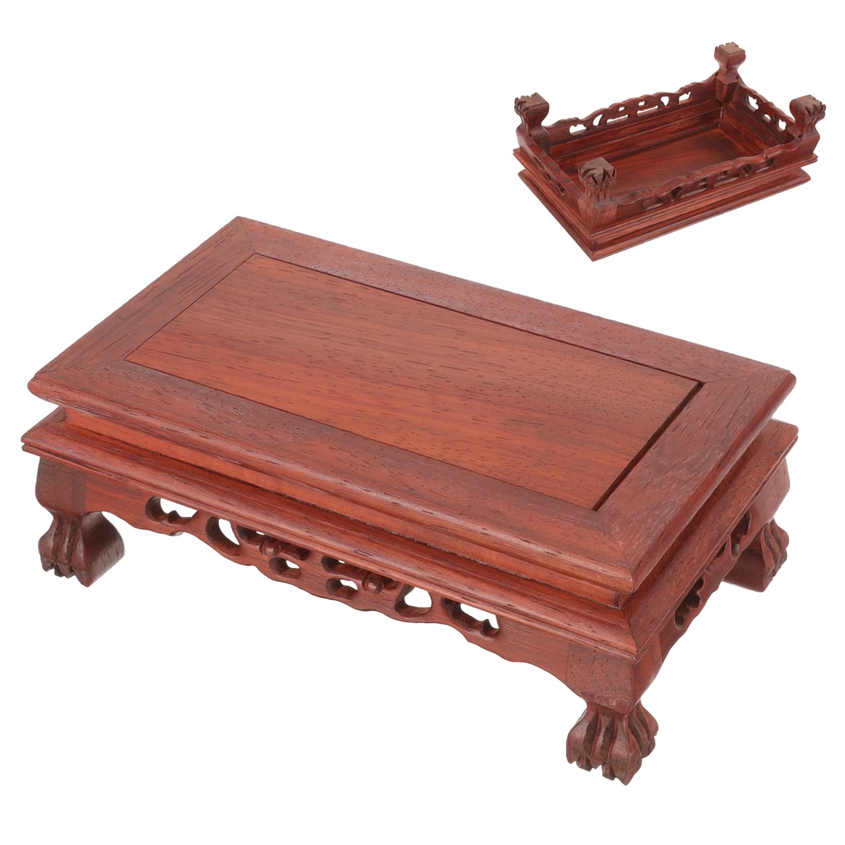 Housoutil Flowerpot Buddha Base Wooden Display Stand Desktop Wood Base Flower Vase Base Wooden Planter Risers Wood Base Riser Wood Stand for Display Statue Display Stand Crafts Display Base