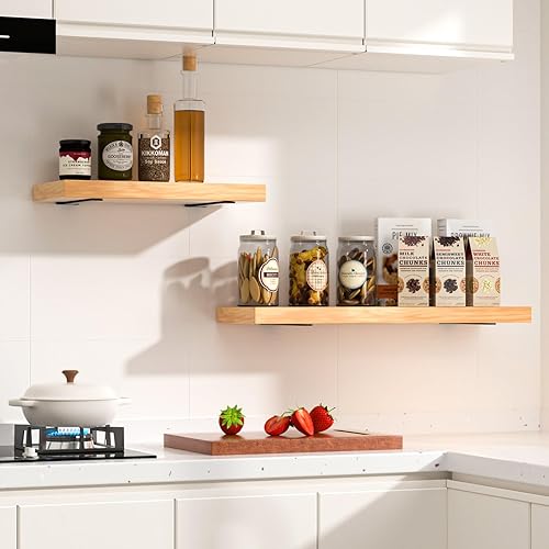 Miniatura 7 de Paquete de 8 soportes de estante en L ocultos, color negro, de 14 pulgadas (15 pulgadas de grosor), soportes de estante de hierro, metálicos,