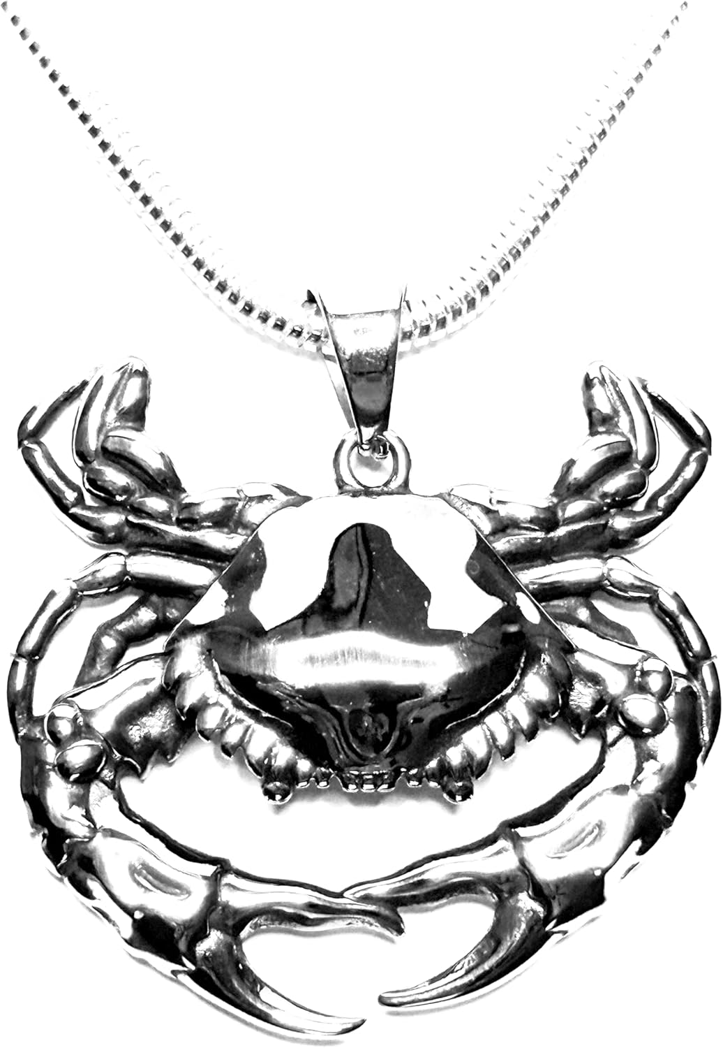 Titanium Steel Large Crab Pendant Statement Necklace - Image 3