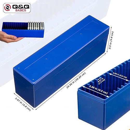 Miniatura 4 de Q&Q BASICS Caja de almacenamiento organizador de monedas para 20 losas PCGS NGC certificadas, soporte para monedas, color azul
