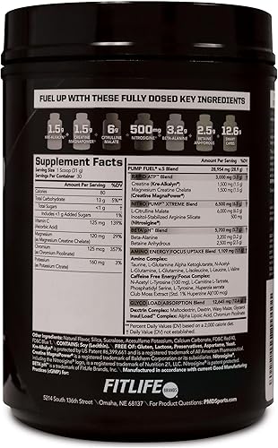 Miniatura 2 de PMD Sports Ultra Pump Fuel Fuel - Mezcla de bebida para antes del entrenamiento, energía, fuerza, resistencia, recuperación de carbohidratos