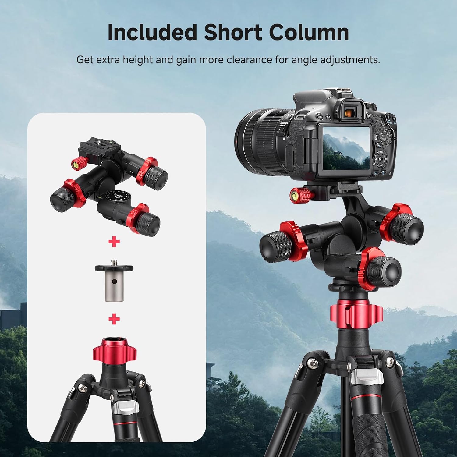Avella 2 Way Geared Tripod Head with Millimeter Micro Adjustment, Aluminum Alloy Pan Tilt Head, 360° Panoramic Arca Type QR Plate Compatible with Sony Canon Nikon DSLR Cameras, Max Load 13.2lb, V507