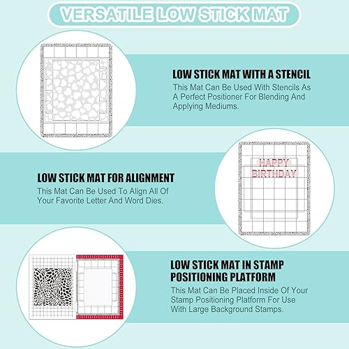 Miniatura 6 de Juego de 5 alfombrillas adhesivas de baja adherencia, antideslizantes, flexibles, 2 estándar y 3 mini con 1 juego de sábanas de plástico para