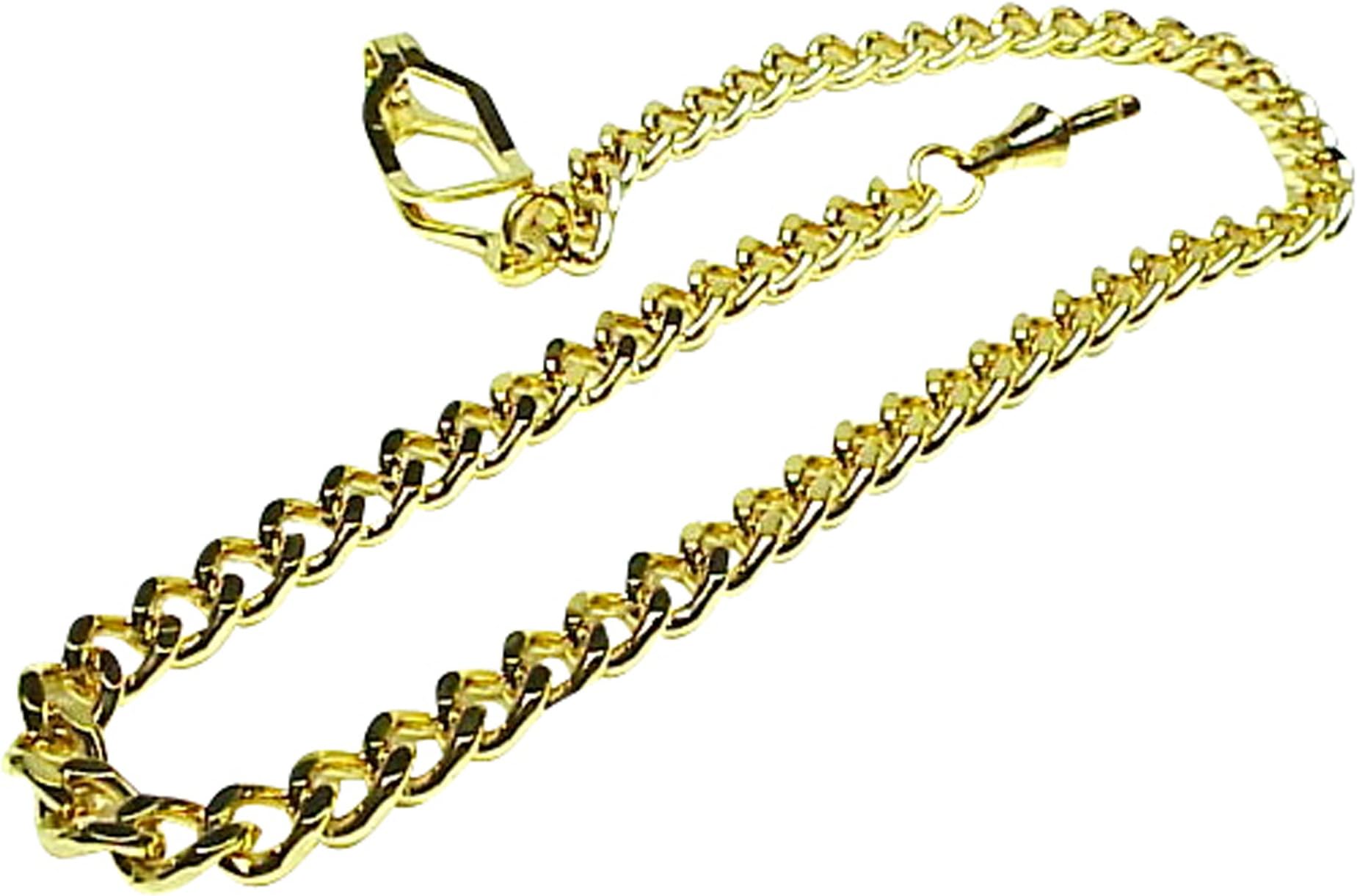 Old Father Time Gold Belt-Hook Pocket Watch Chain-622Y