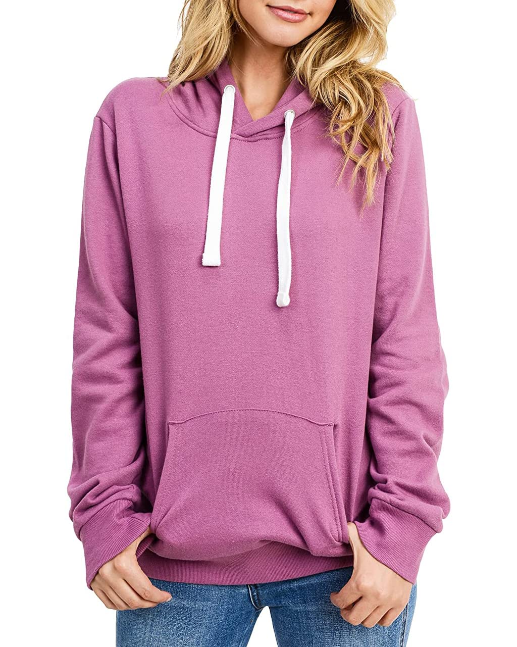 esstive Women's Ultra Soft Fleece Long Sleeve Active Cozy Lightweight Classic Pullover Hoodie
