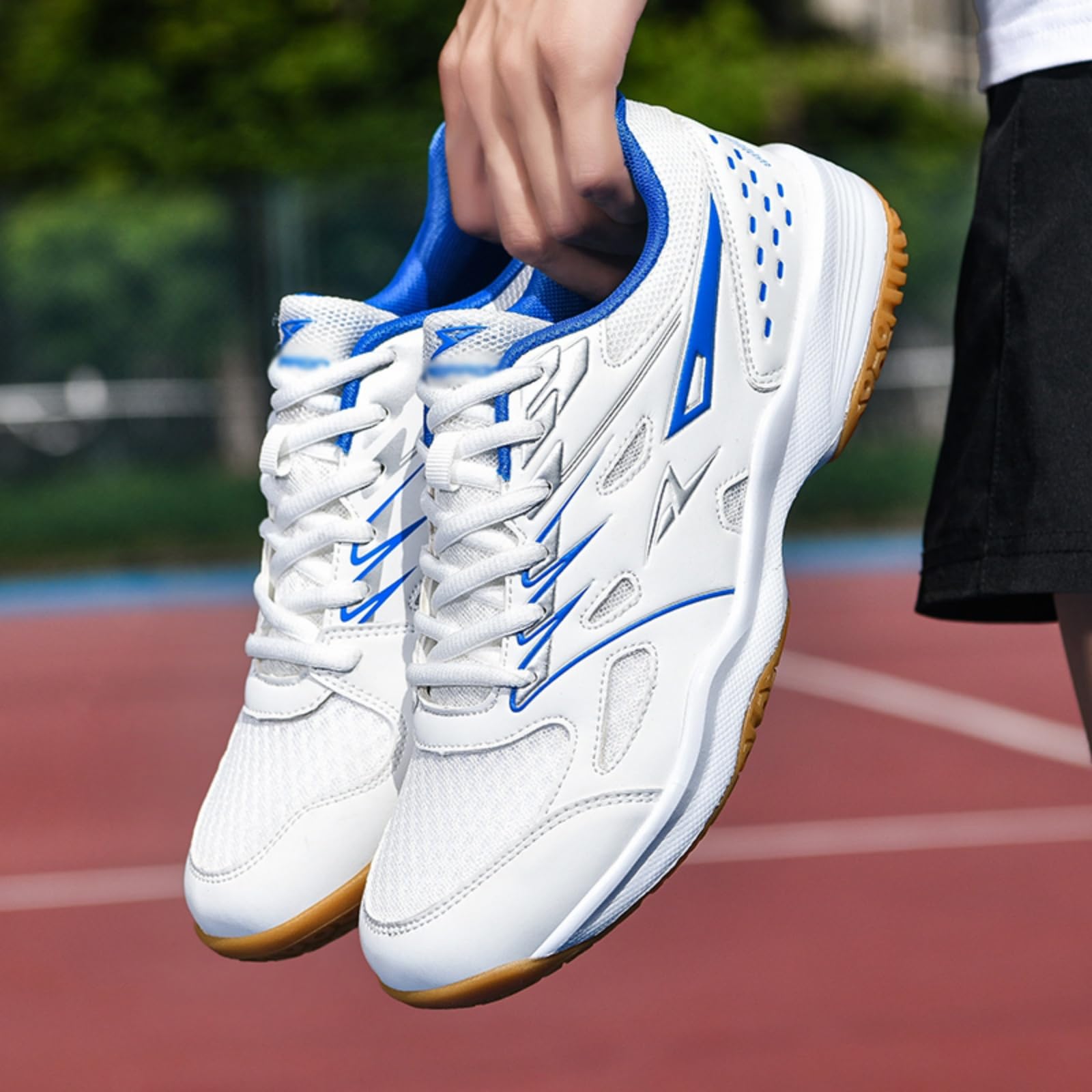 JiuQing Zapatillas Bádminton Hombre Calzado Pista Tenis Antideslizante | Ligeras Transpirables Suela Goma Soporte Para Tobillo, Zapatillas Pickleball Squash, Para Deportes Interiores Exteriores
