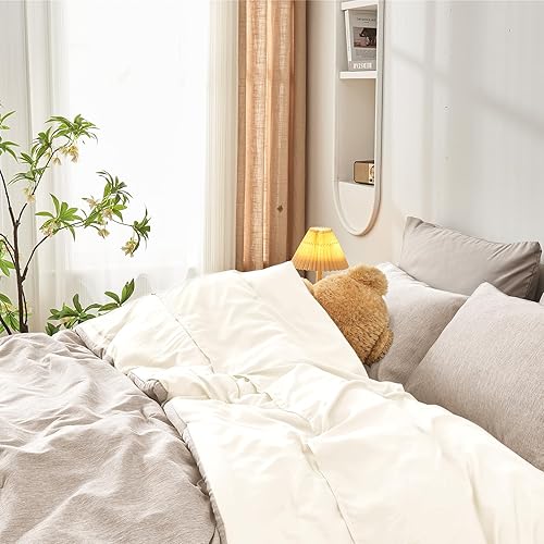 Miniatura 7 de Juego de edredón tamaño King, juego de edredón de teñido catiónico para todas las estaciones, suave y ligero de 7 piezas con edredón, funda de