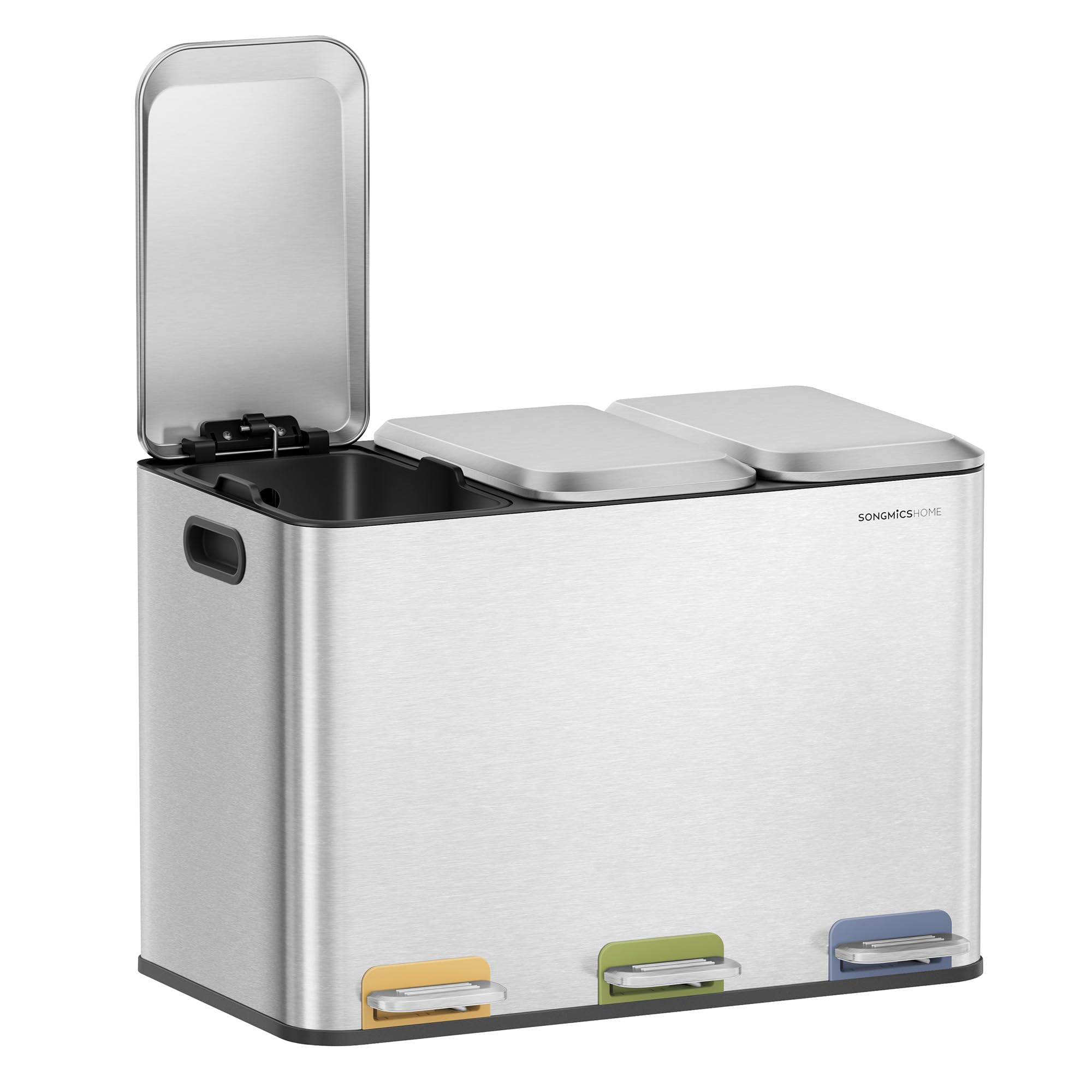 Amazon.co.jp: SONGMICS ゴミ箱 分別 3連 3x15L 横型ダストボックス 蓋