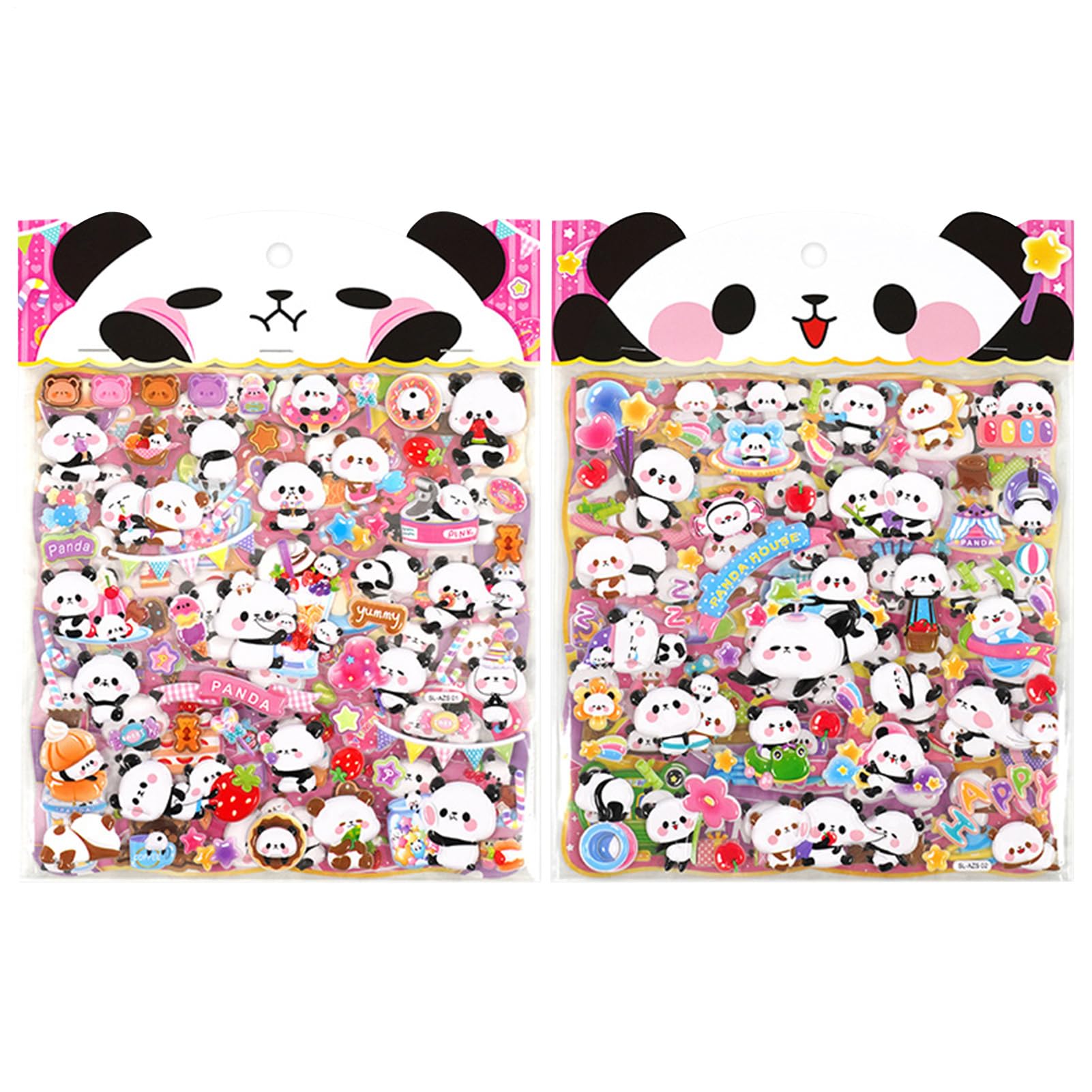 Autocollants relief panda mignon pour décorer votre planificateur quotidien
