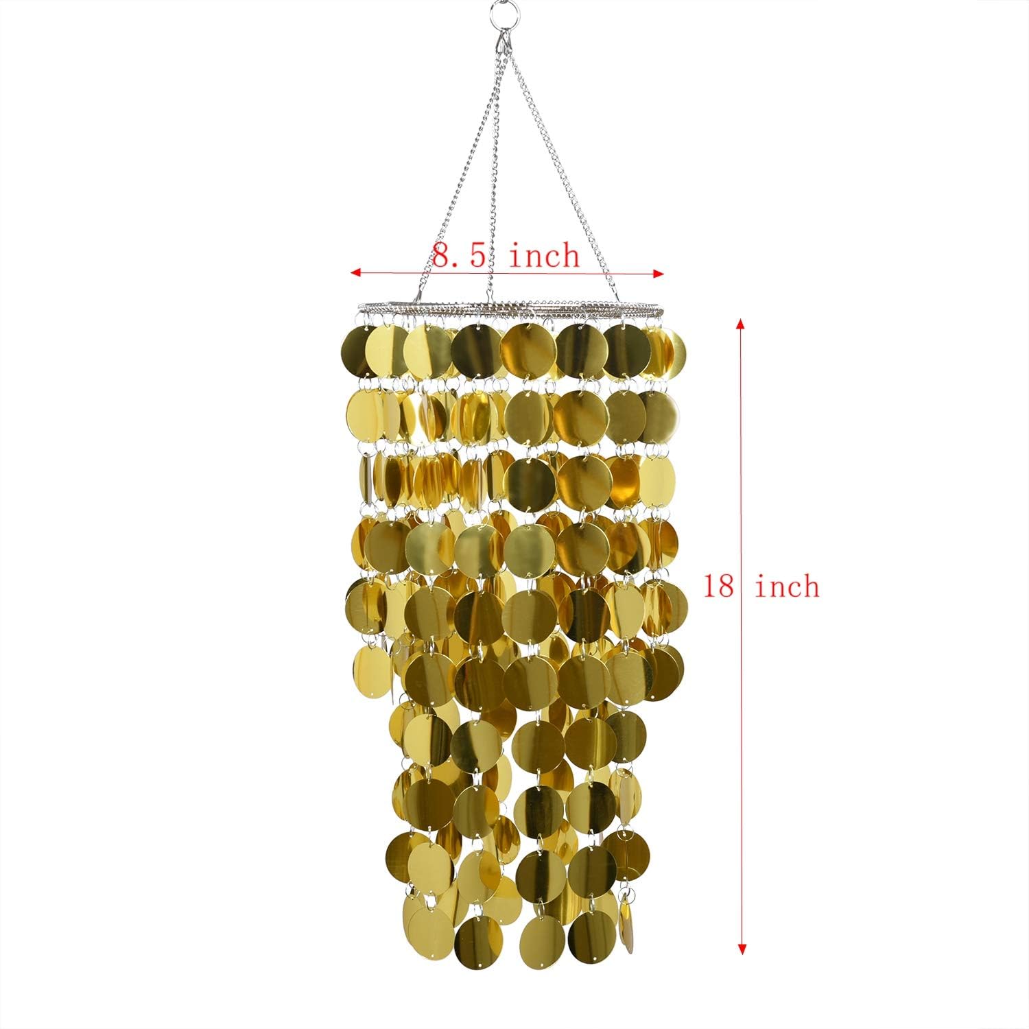 FlavorThings Gold Bling Hanging Chandelier Great idea for Wedding Chandeliers Centerpieces Decorations and Any Event Party Decor (Gold)