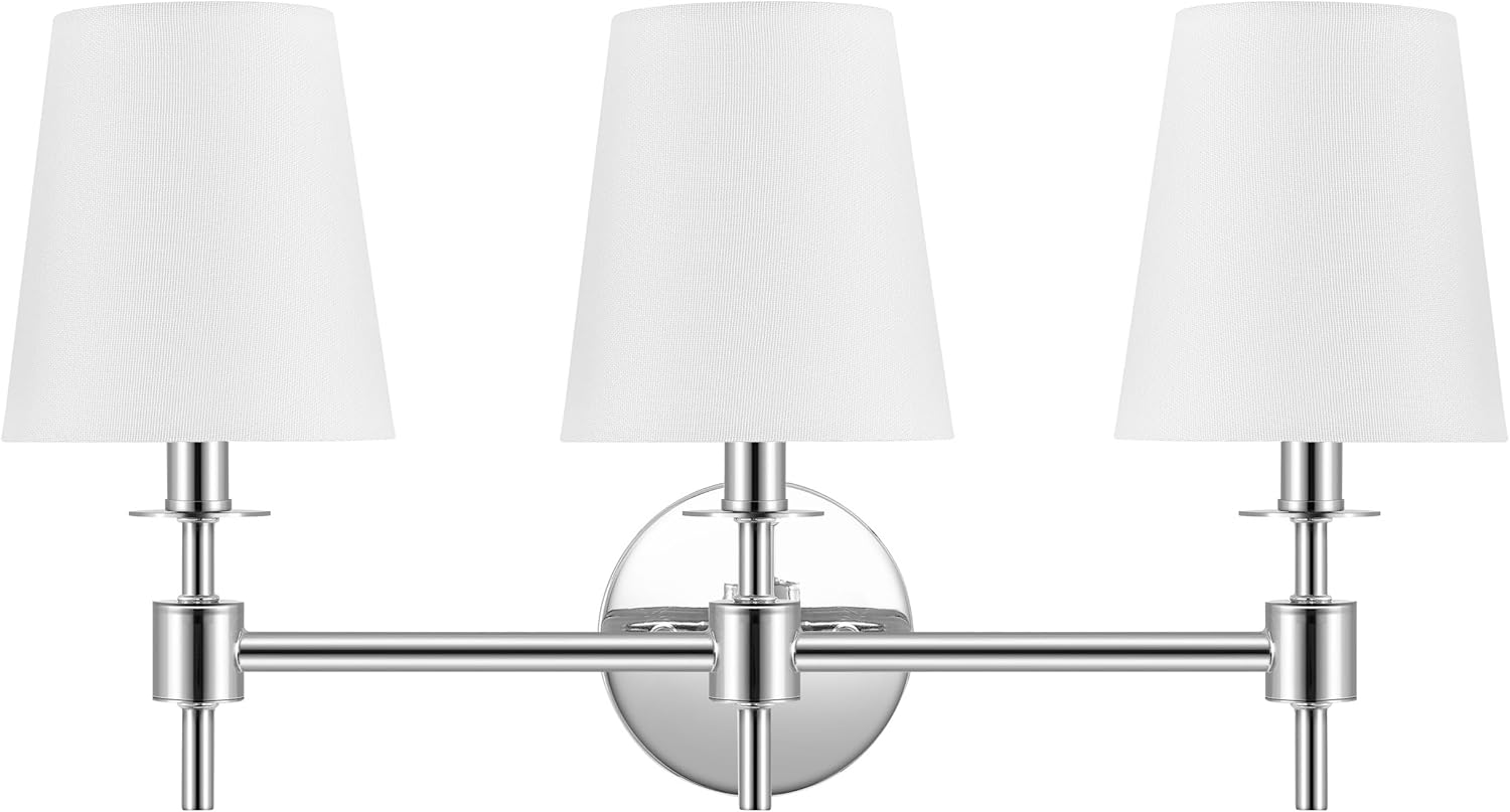SAFAVIEH Lighting Collection Davielle Chrome 3-Light Wall Sconce Light Fixture (LED Bulbs Included)