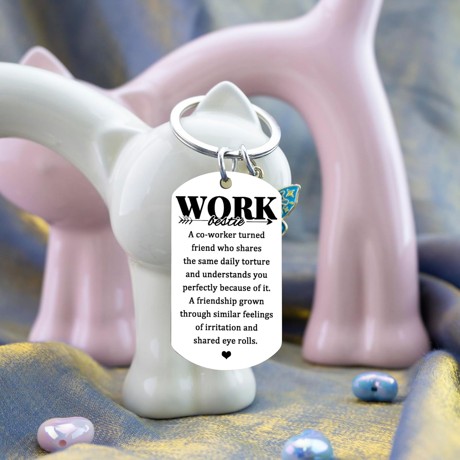 Work Besties Gifts for Women Appreciation Gifts for Coworkers Best Coworker Gift for Women Administrative Assistant Gift Keychain for Coworkers Christmas Birthday - Image 4