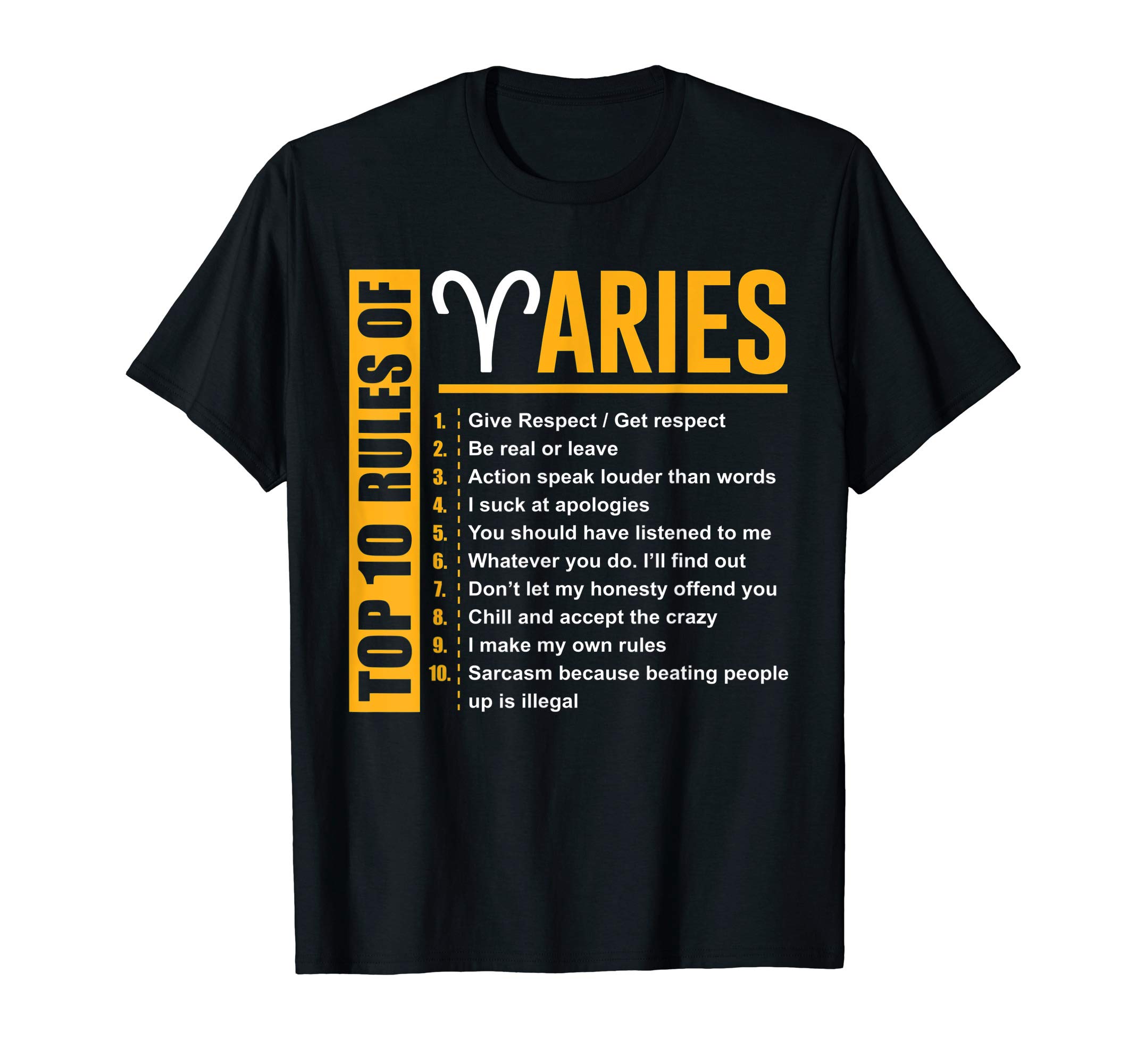 Born Zodiac - Kings Queens Shirts ThNhBirthday Gifts - Top 10 Rules Of Aries Zodiac T-Shirt T-ShirtOEKO-TEX STANDARD 100