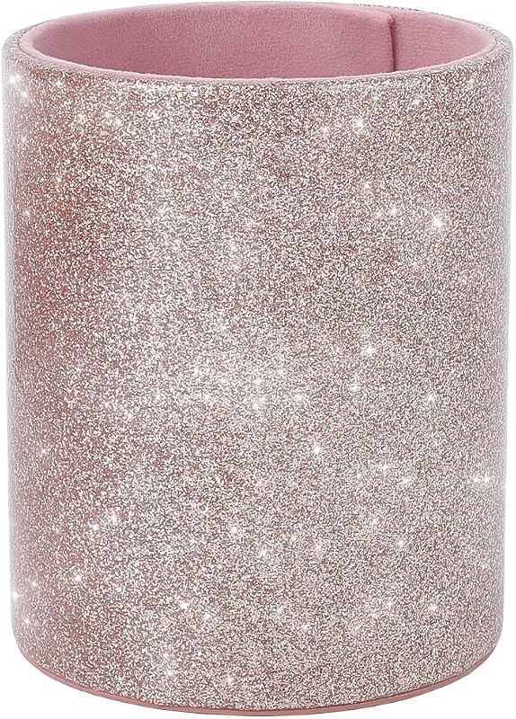 Porta-pincéis redondo CALFOVERA em couro sintético rosa brilhante, 1 unidade