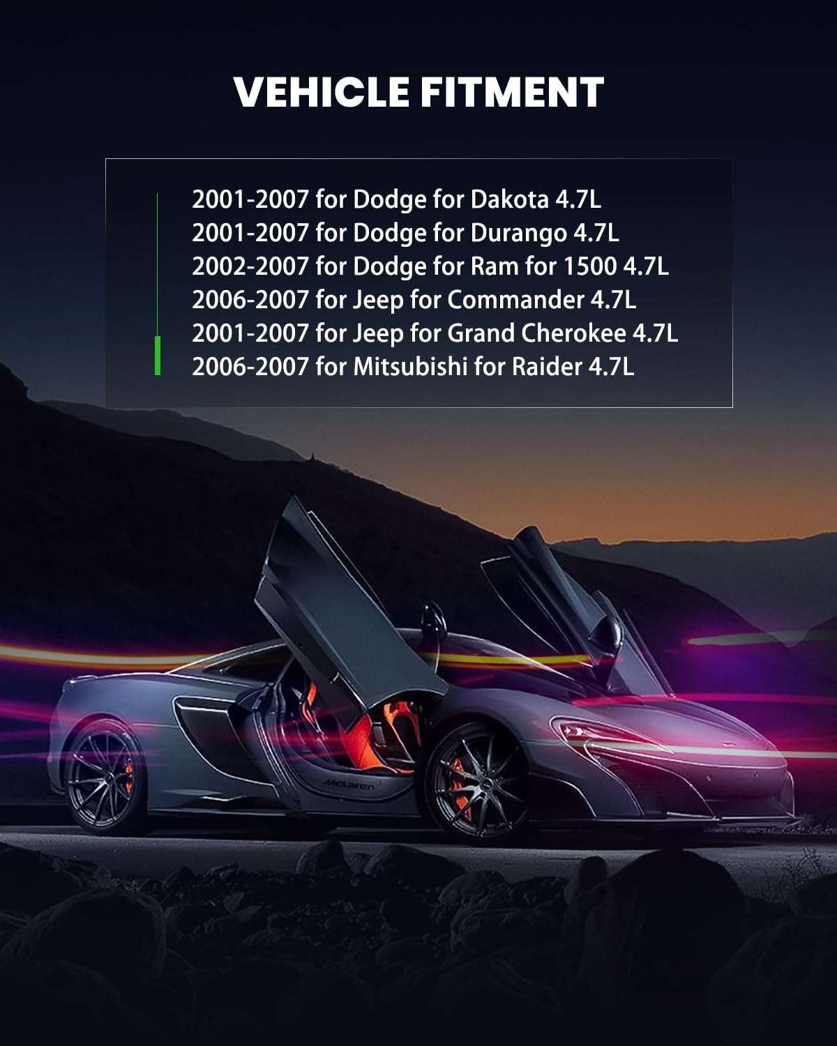 SCITOO Fuel Injectors fit for Dodge Dakota/for Durango 2002-2007 for Dodge for Ram 1500 for Jeep Commander for Jeep Grand for Cherokee 2006-2007 for Mitsubishi Raider 8Pcs