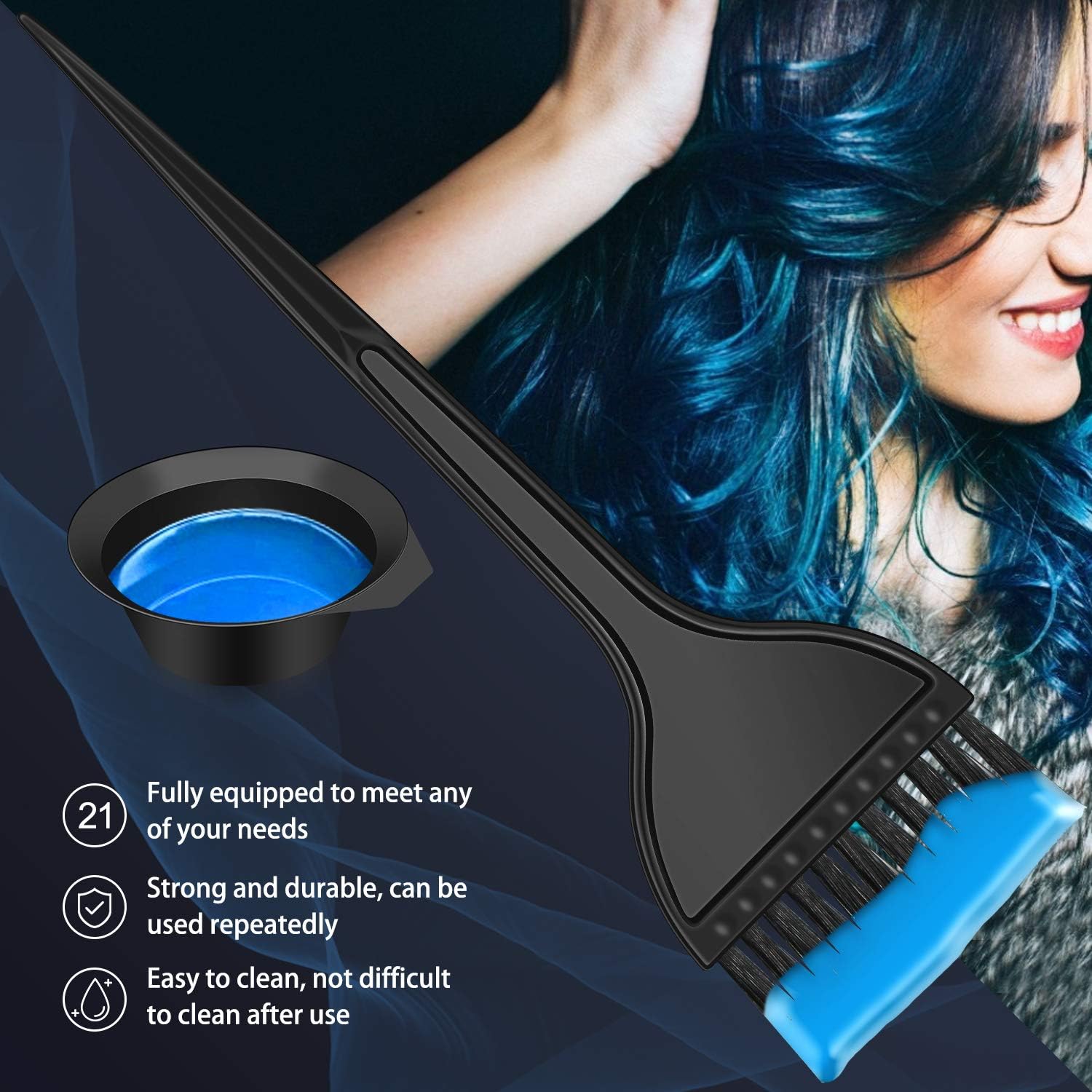 17 PCS Hair Coloring Dyeing Kit, Include Hair Tinting Bowl/Dye Brush/Mixing Spoon/Shower Cap/Ear Cover/Gloves Hair Dye Tools for Hair Coloring Bleaching DIY Salon & Home (17PCS) : Beauty & Personal Care