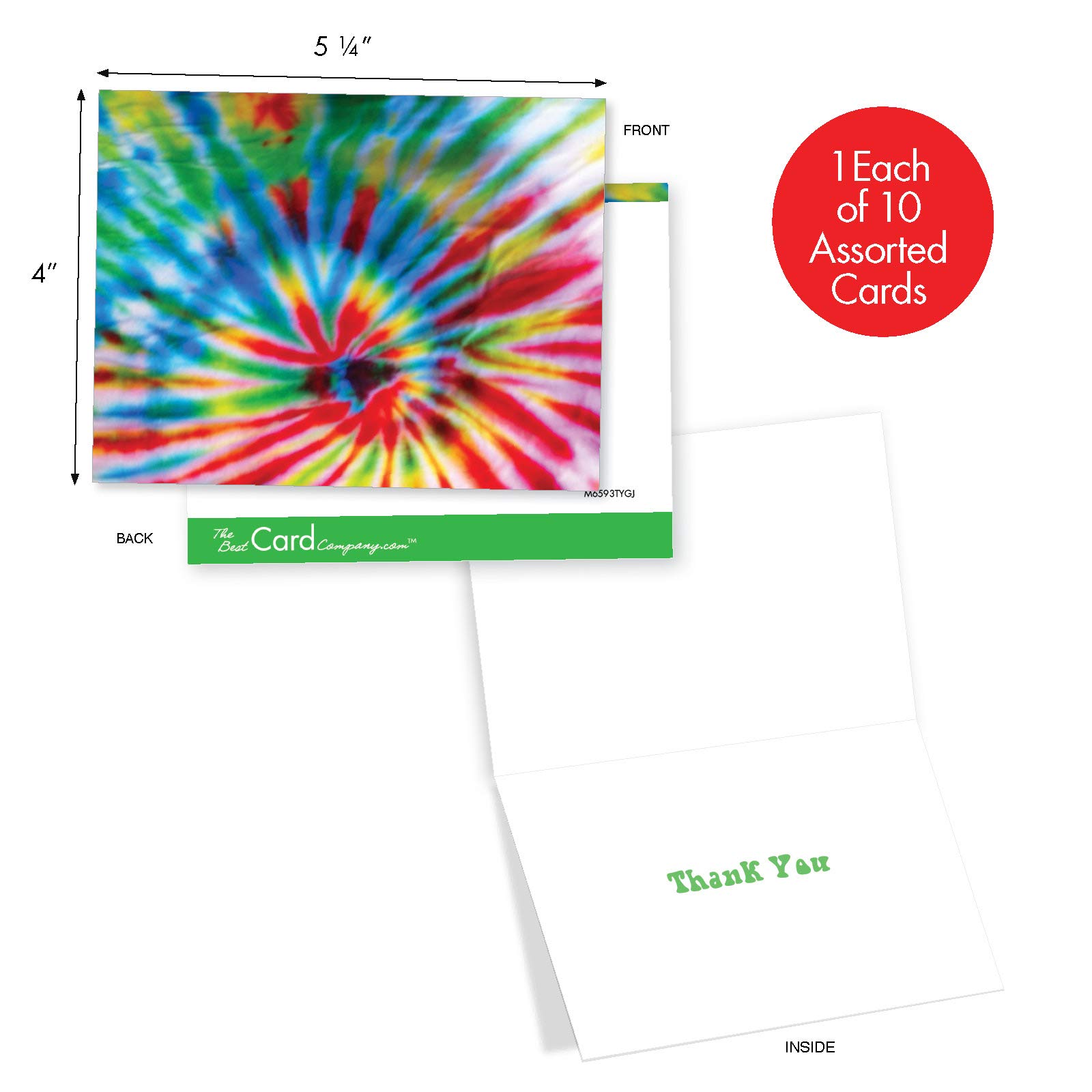 Amazon.com : 10 Tie Dye Thank You Note Cards with Envelopes, All-Occasion  'To Dye for' Stationery, Groovy Greeting Cards for Parties, Holidays and  More 4 x 5.12 inch M6593TYG : Office Products