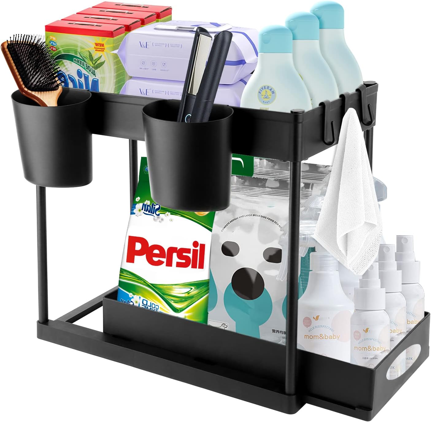 Lot De 2 Rangements Sous Evier 2 Niveaux Étagère Sous Évier