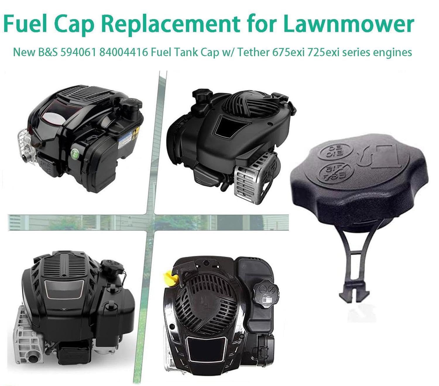 Push Mower Gas 84004416 Fuel Tank Cap For B S W/Tether 675Exi